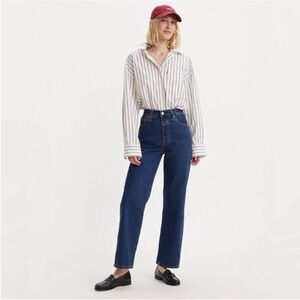 Levi's Ribcage Straight Jeans in Blue Sz 27